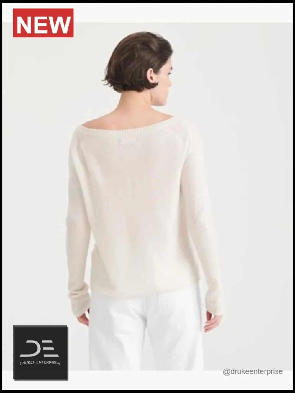 Lightweight Cashmere Boatneck Sweater Pullover